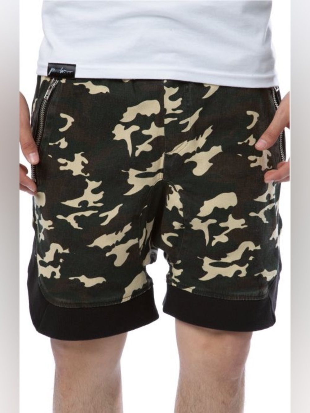 Fbrk Alameda Dropped Shorts Green Camo Drop Crotch Streetwear